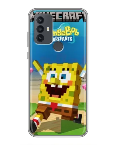 Чехол для TCL 30E с картинкой «Губка Боб Minecraft» Чехол для TCL 30E с картинкой «Губка Боб Minecraft»
