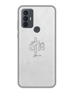 Чохол для TCL 30E з картинкою «Івана 3:16 Хрест»