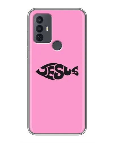 Чехол для TCL 30E с картинкой «Розовый символ Jesus» Чехол для TCL 30E с картинкой «Розовый символ Jesus»