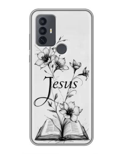 Чехол для TCL 30E с картинкой «Цветы и Библия» Чехол для TCL 30E с картинкой «Цветы и Библия»