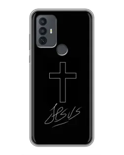 Чехол для TCL 30E с картинкой «Графический крест Jesus» Чехол для TCL 30E с картинкой «Графический крест Jesus»