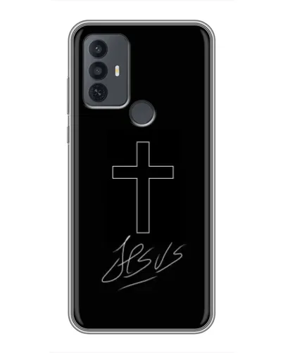 Чехол для TCL 30E с картинкой «Графический крест Jesus» Чехол для TCL 30E с картинкой «Графический крест Jesus»