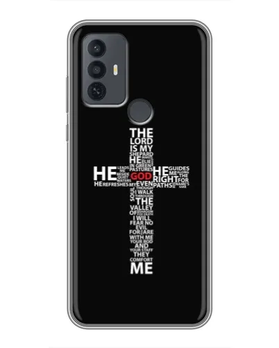 Чехол для TCL 30E с картинкой «Текстовый крест» Чехол для TCL 30E с картинкой «Текстовый крест»