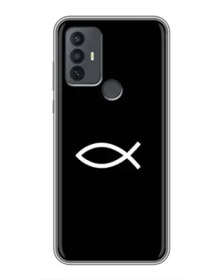 Чехол для TCL 30E с картинкой «Символ рыбы Jesus» Чехол для TCL 30E с картинкой «Символ рыбы Jesus»