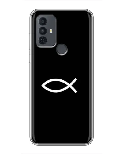 Чехол для TCL 30E с картинкой «Символ рыбы Jesus» Чехол для TCL 30E с картинкой «Символ рыбы Jesus»