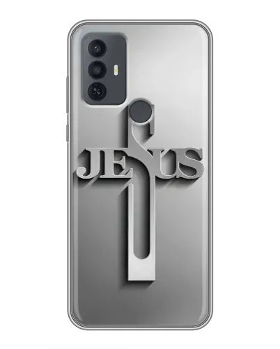 Чехол для TCL 30E с картинкой «Металлический крест Jesus» Чехол для TCL 30E с картинкой «Металлический крест Jesus»