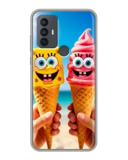 Чехол для TCL 30E с картинкой «Спанч Боб мороженое»