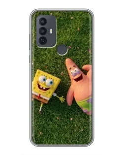 Чехол для TCL 30E с картинкой «Друзья на лужайке»
