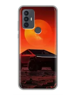 Чехол для TCL 30E с картинкой «Cybertruck на Марсе»
