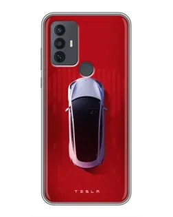 Чехол для TCL 30E с картинкой «Tesla Top View»