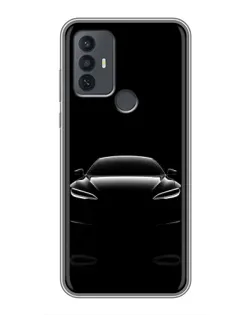 Чехол для TCL 30E с картинкой «Силуэт Tesla Night»