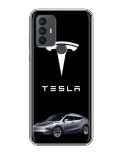 Чехол для TCL 30E с картинкой «Tesla Model Y»