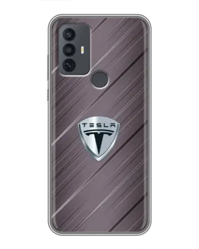 Чехол для TCL 30E с картинкой «Металлическая текстура Tesla»