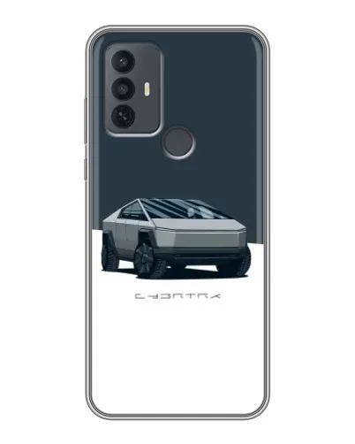 Чехол для TCL 30E с картинкой «Серебристый Cybertruck Tesla»
