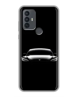 Чехол для TCL 30E с картинкой «Фары Tesla Night»