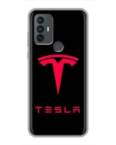 Чехол для TCL 30E с картинкой «Tesla Red Logo»
