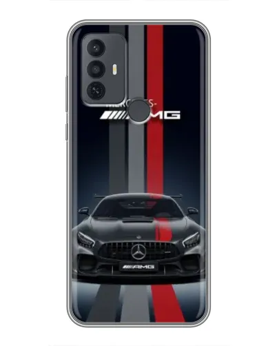 Чехол для TCL 30E с картинкой «Mercedes — белый карбон» Чехол для TCL 30E с картинкой «Mercedes — белый карбон»