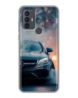 Чехол для TCL 30E с картинкой «Mercedes — ночной город»