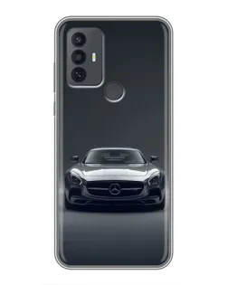 Чехол для TCL 30E с картинкой «Mercedes на черном»
