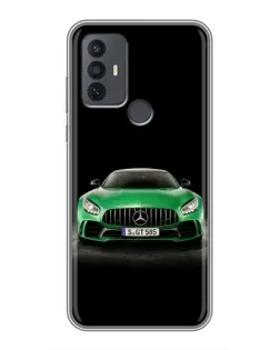 Чехол для TCL 30E с картинкой «Mercedes — неоновый лого»