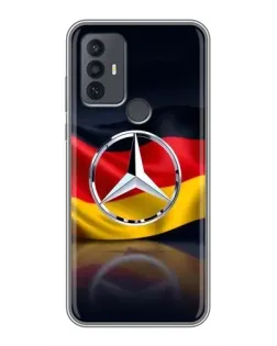 Чехол для TCL 30E с картинкой «Mercedes — флаг Германии»