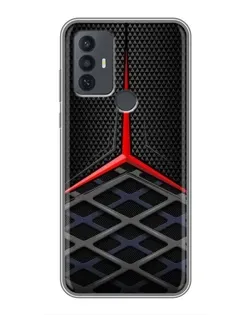Чехол для TCL 30E с картинкой «Mercedes Carbon Grid»