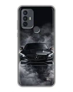 Чехол для TCL 30E с картинкой «Mercedes в дыму»