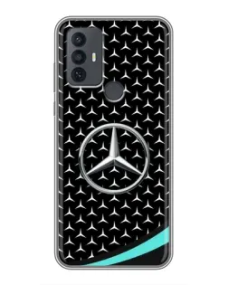 Чехол для TCL 30E с картинкой «Mercedes — бирюзовый акцент»