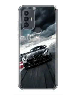 Чехол для TCL 30E с картинкой «Гоночный Mercedes AMG»