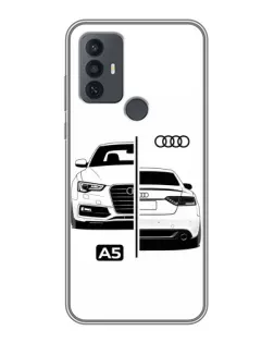Чехол для TCL 30E с картинкой «Audi — контрастный дизайн»