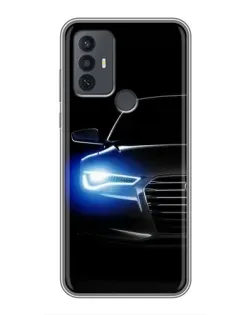 Чехол для TCL 30E с картинкой «Неоновый взгляд Audi»