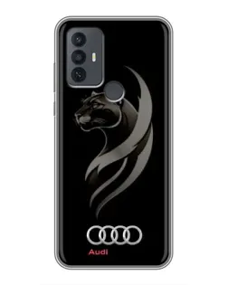 Чехол для TCL 30E с картинкой «Графика — пантера и Audi»