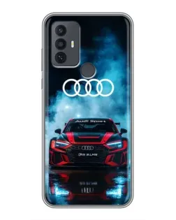 Чехол для TCL 30E с картинкой «Audi Sport — неон»