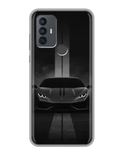 Чехол для TCL 30E с картинкой «Lamborghini симметрия дорог»
