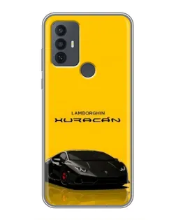 Чехол для TCL 30E с картинкой «Lamborghini Huracan черный»