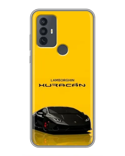 Чехол для TCL 30E с картинкой «Lamborghini Huracan черный»
