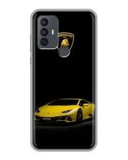 Чехол для TCL 30E с картинкой «Lamborghini желтый акцент»