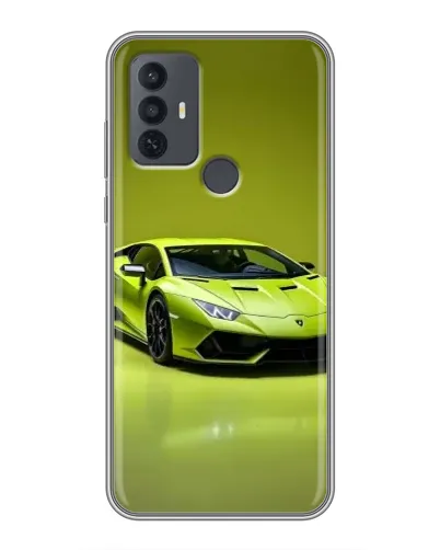 Чехол для TCL 30E с картинкой «Салатовый Lamborghini Huracan»