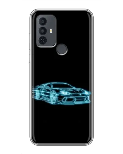 Чехол для TCL 30E с картинкой «Неоновый контур Lamborghini»