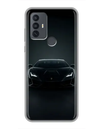 Чехол для TCL 30E с картинкой «Черный Lamborghini Aventador»