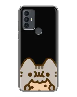 Чехол для TCL 30E с картинкой «Пушин на черном»