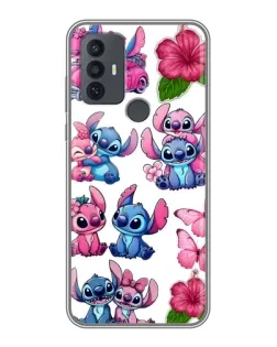 Чохол для TCL 30E з картинкою «Стікери Stitch та Angel»