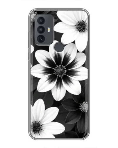 Чехол для TCL 30E с картинкой «Монохромные астры» Чехол для TCL 30E с картинкой «Монохромные астры»