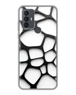 Чехол для TCL 30E с картинкой «Белая объемная сетка» Чехол для TCL 30E с картинкой «Белая объемная сетка»