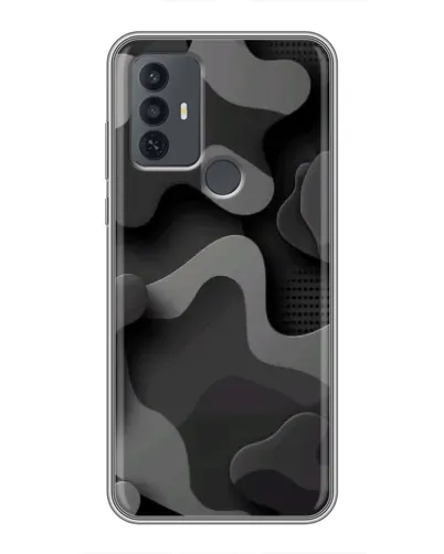 Чехол для TCL 30E с картинкой «Темный абстрактный камуфляж»