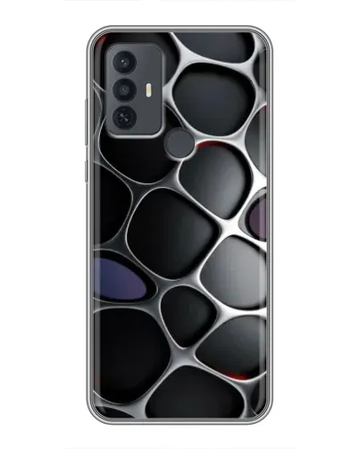 Чехол для TCL 30E с картинкой «Объемная темная решетка»