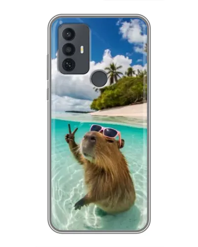 Чехол для TCL 30E с картинкой «Капибара на море» Чехол для TCL 30E с картинкой «Капибара на море»