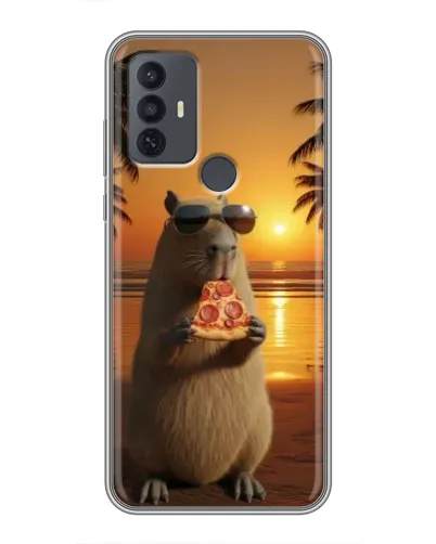 Чехол для TCL 30E с картинкой «Капибара с пиццей» Чехол для TCL 30E с картинкой «Капибара с пиццей»