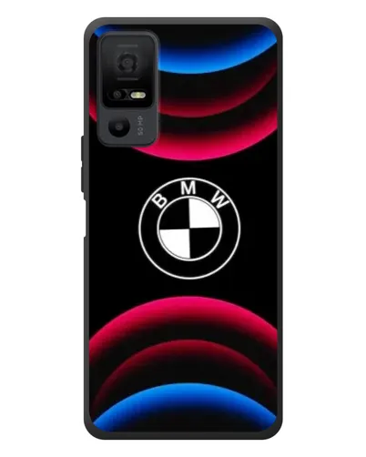 Чехол для TCL 40 NxtPaper 5G с картинкой «Логотип BMW и неоновые дуги»
