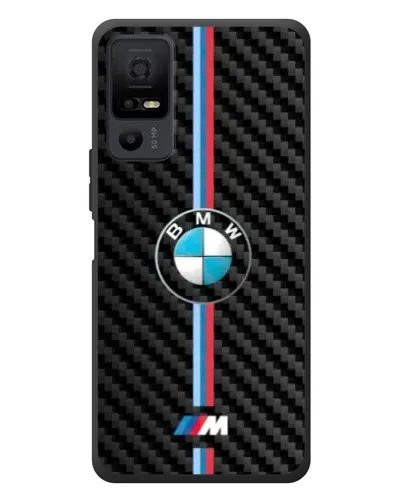 Чехол для TCL 40 NxtPaper 5G с картинкой «Эмблема BMW и карбон»
